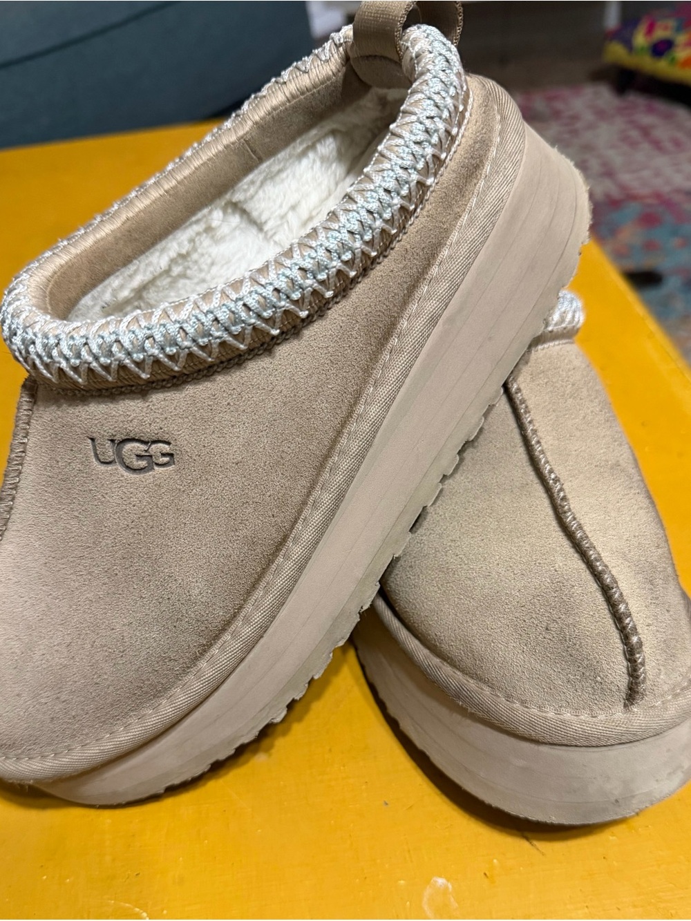 UGG Women's Tan Suede Cozy Slip-On Clog